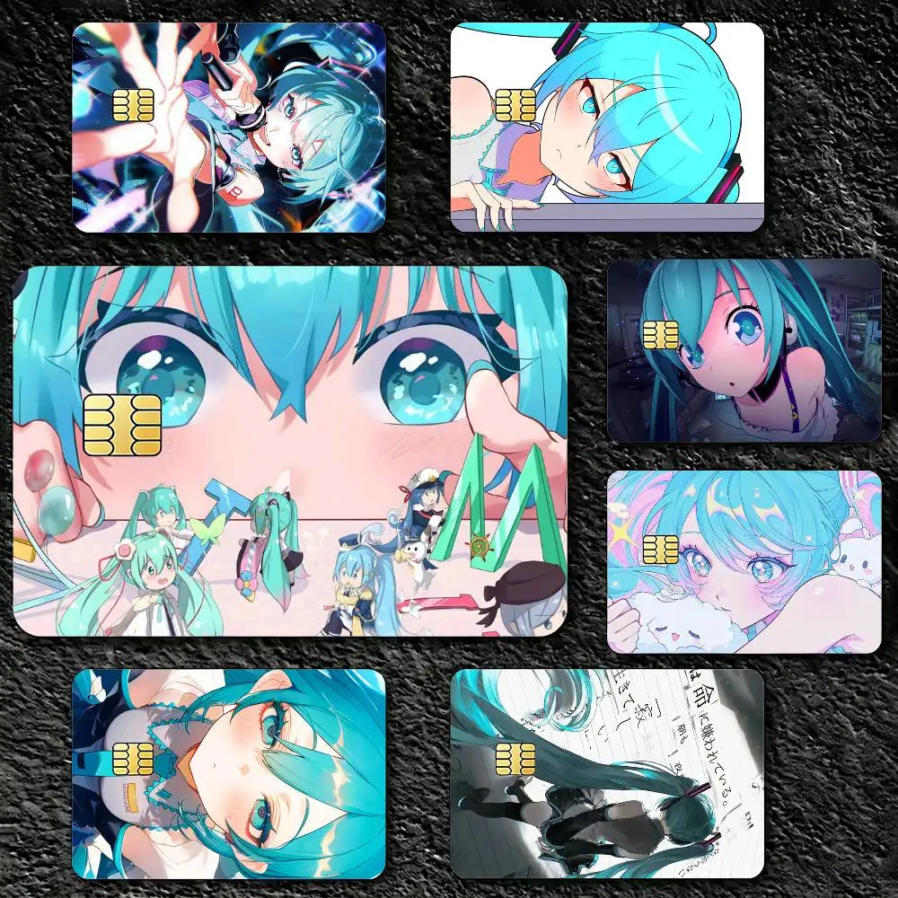 

Anime M-MIKU Decorative Waterproof Film Skin Cover Credit Card Stickers Debit Front Bank Bus Pass