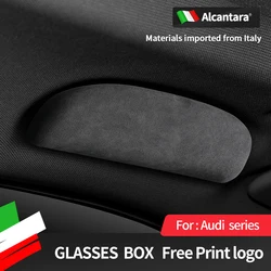 Alcantara Suede Car Glasses Case Storage Box Sunglasses Holder Auto For For Audi A4L A6L Q5L A3 A7 Q2L Q3 Q5 Q7 Accessories