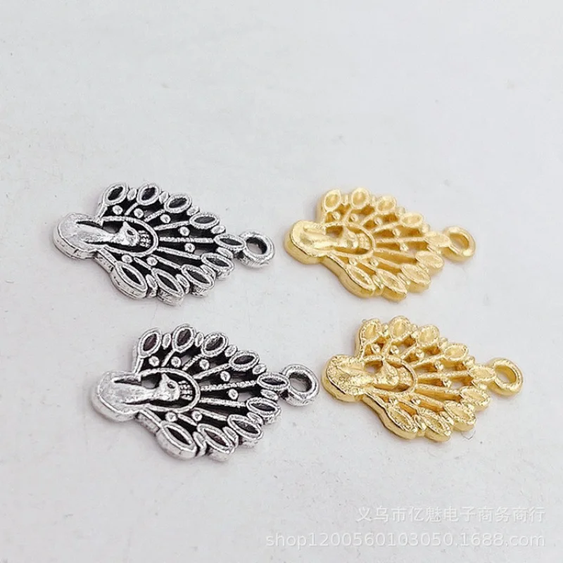 Factory Direct Sales 100Pieces DIY Pendant Peacock Decoration 19X12MM Ornament Wholesale