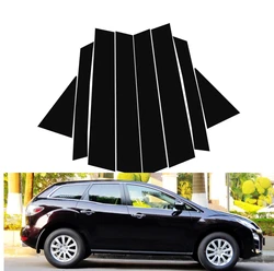 Glossy Black Pillar Post  For Mazda CX-7 CX7 2006-2015 Car Door Center B C Cover Mirror Effect TrimWindow Column PC Sticker