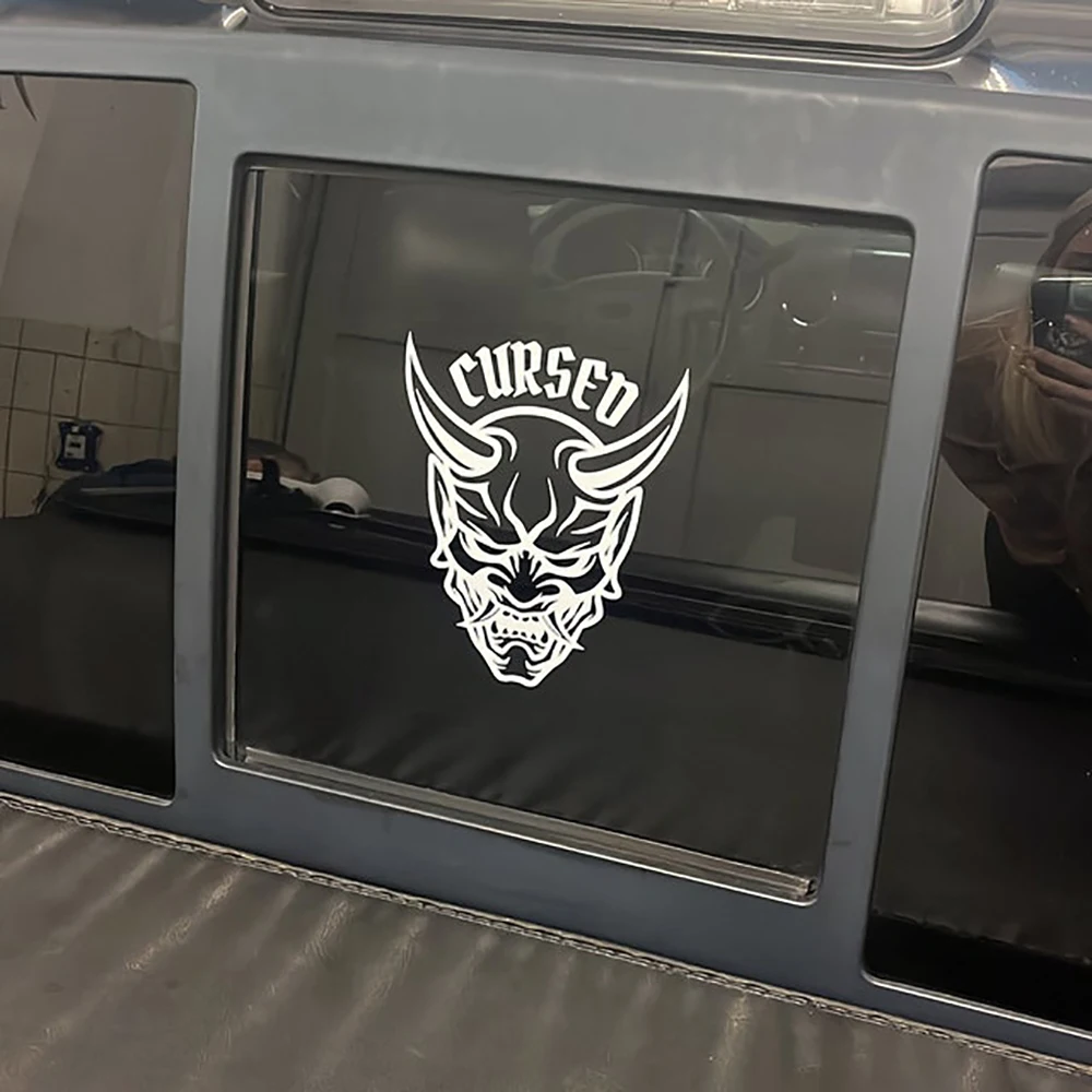 Cursed Oni Demon  Japanese Car Stickers Cartoon Design Vinyl Bumper Windows Decals Tuning Accessories