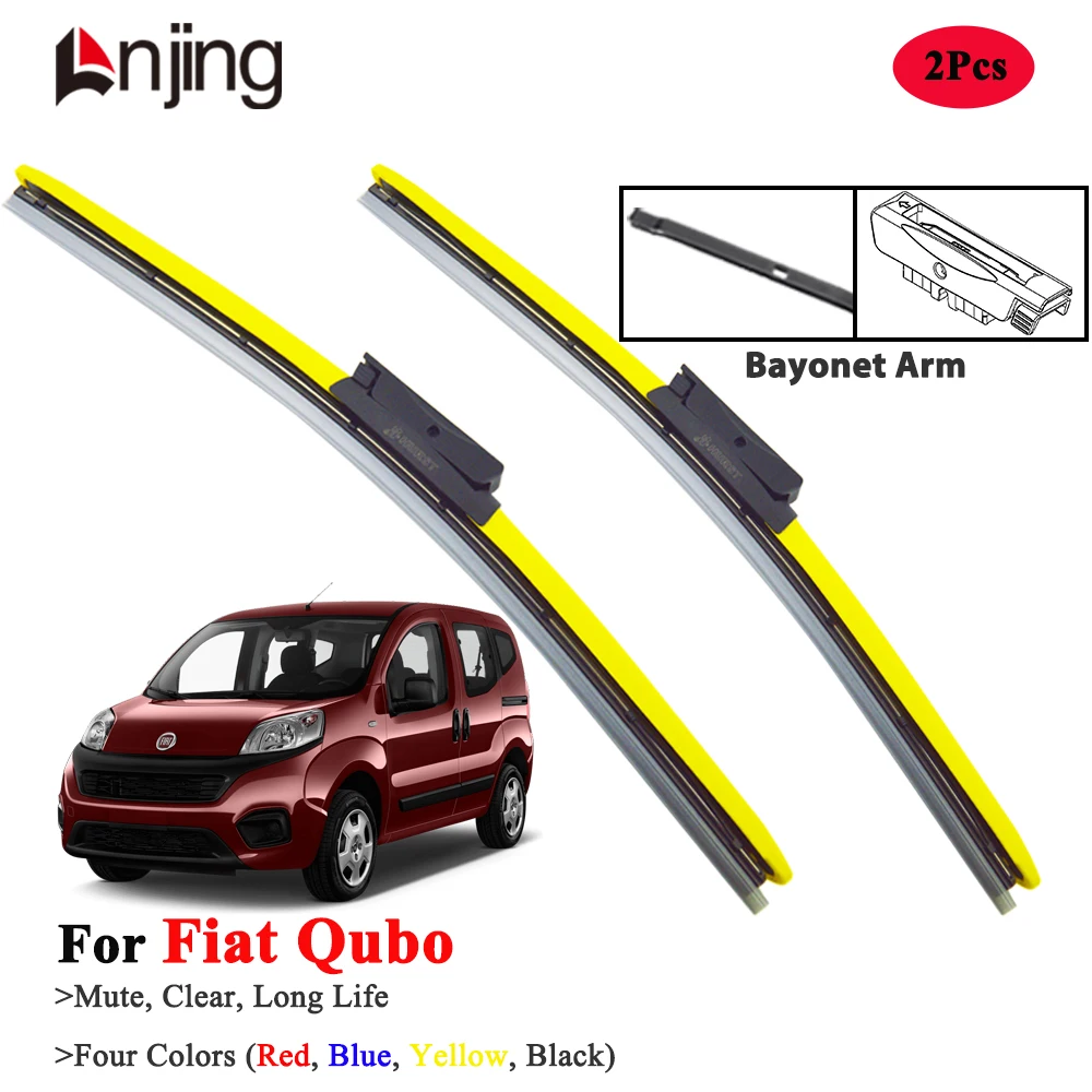 

LNJING Yellow Wiper Blades For Fiat Qubo 225 2008-Now