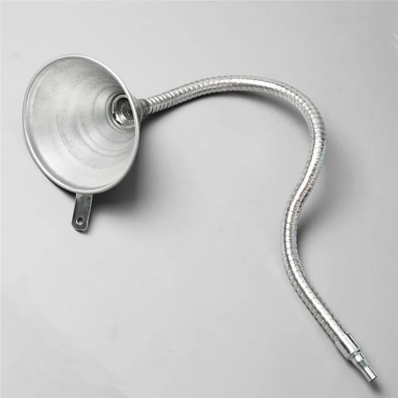 유니버설 깔때기 자동차 오일 주입 깔때기 엔진 오일 변속기 오일 파워 스티어링 오일용 플렉스 팁 포함 철제 깔때기