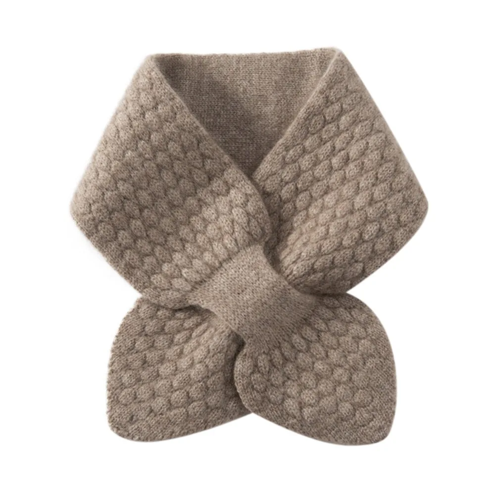 

Нагрудник, теплый шарф для шеи, утепленный ветрозащитный вязаный шарф с крестом, застежка-застежка, осенне-зимние шарфы, зимние шарфы