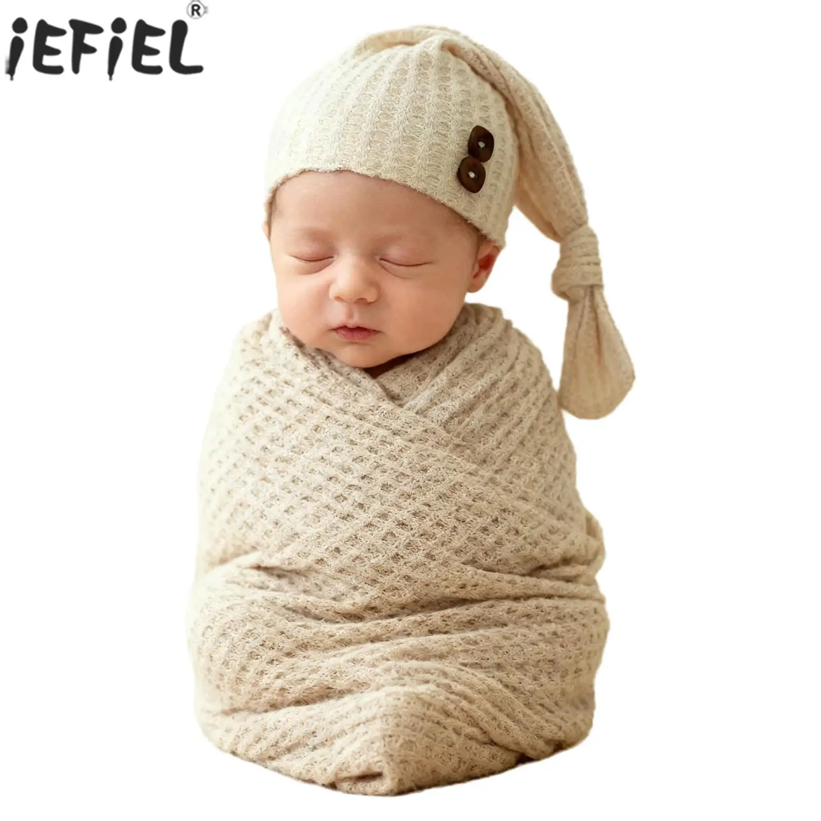 

Реквизит для костюмов для фотосессии новорожденных, одеяло для фотосессии для маленьких мальчиков и девочек со шапкой, эластичная теплая вязаная накидка, аксессуары