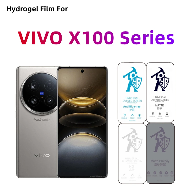 

2pcs Matte Hydrogel Film For VIVO X100 Ultra HD Screen Protector For VIVO X100 X100s Pro Eye Care Anti Spy Matte Protective Film