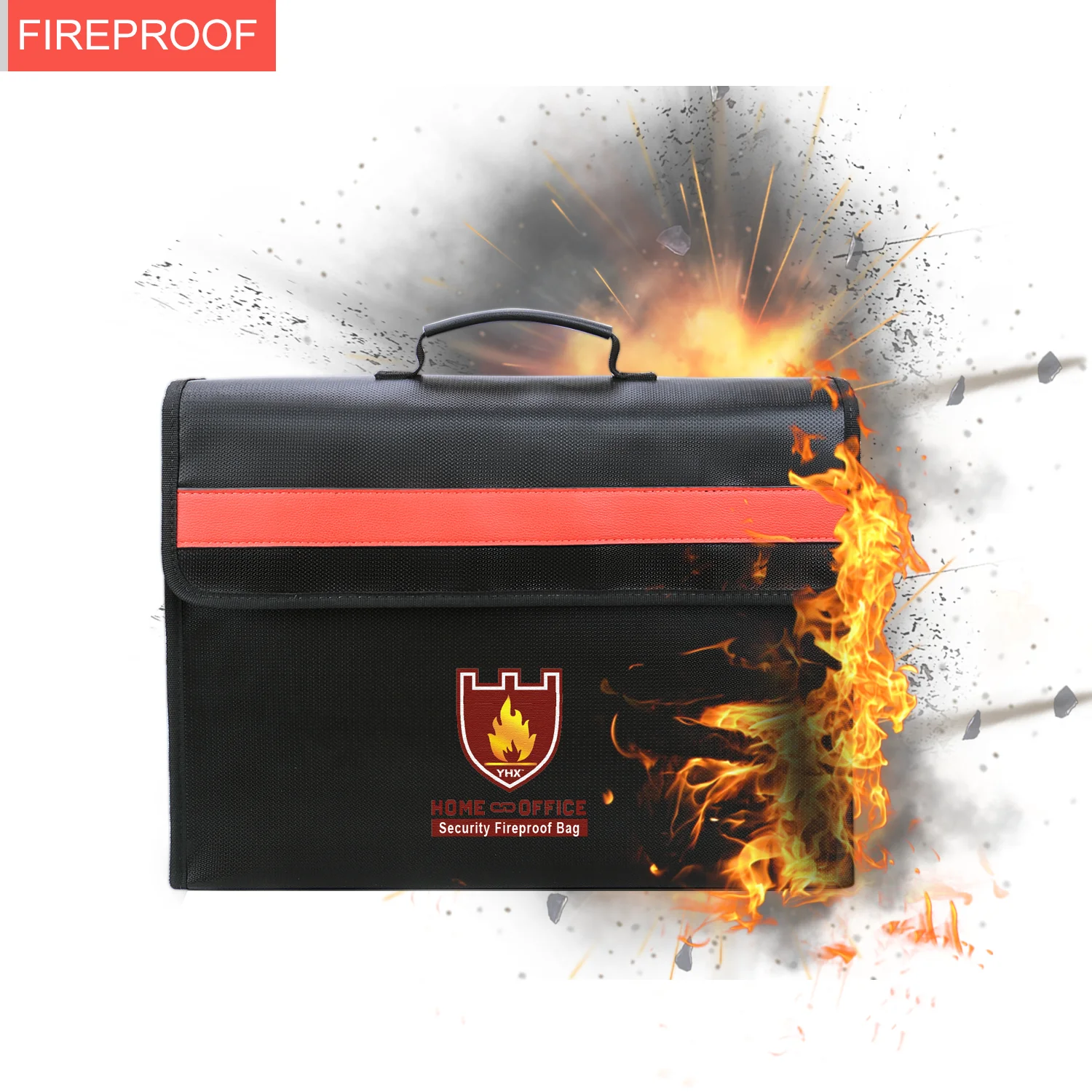 Fireproof Waterproof Document Bag Storage A4 Documents Contracts Literature Certificates Organizer Bag