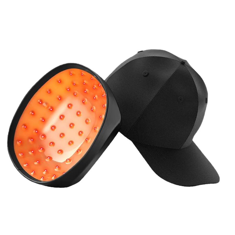 Red Light Therapy Hat with 96 Lamp Beads Speed Mode Long Range Wireless Connection Adjustable Cap for Greasy Scalp Hair Care