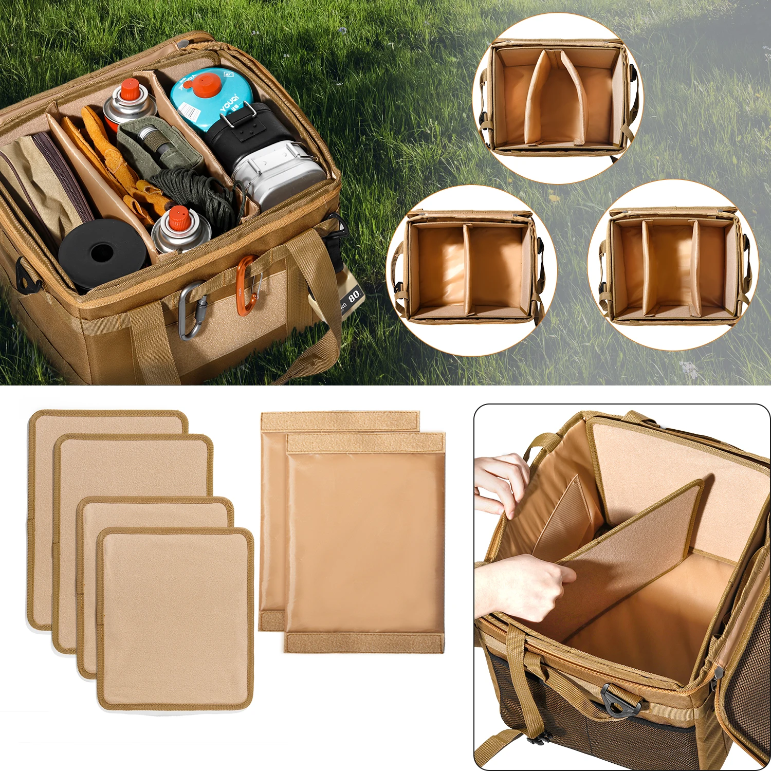 

Портативный контейнер для хранения на открытом воздухе, 25 л — съемные перегородки, водонепроницаемое дно | Органайзер для кемпинга, походов, пикников и активного отдыха