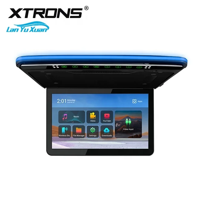 XTRONS 13.3 Inch 1080P IPS Car Screen Built in Speaker HD Input 8K Video Screen Mirror IR BT FM Android Roof Monitor Car TV