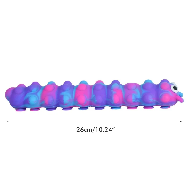 Caterpillar Push Bubble Suction Cup Toys Silicone Sensory Toys Stress Relieve Toys Travel Toys For Kids Adults