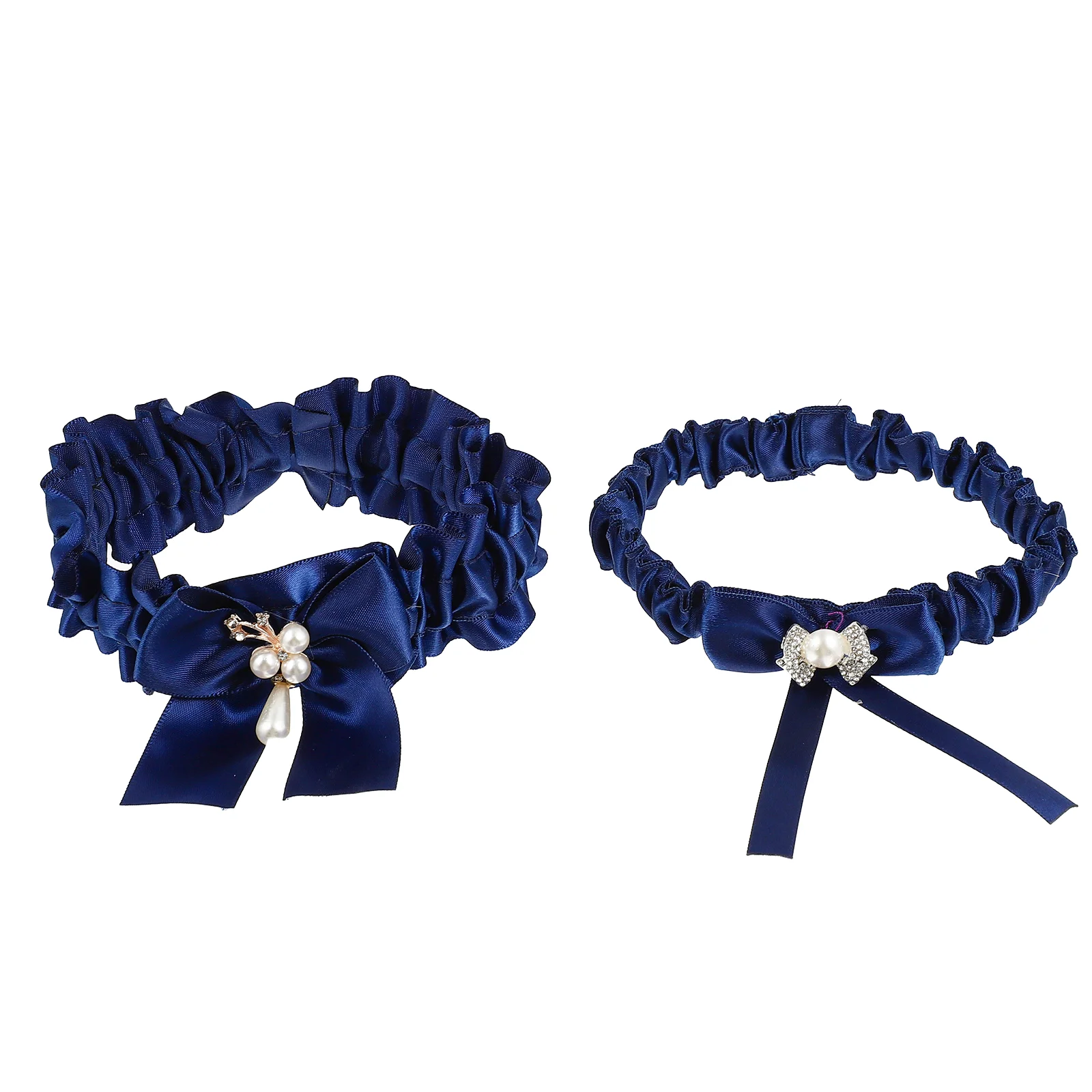 

2 Pcs Wedding Garter Leg Ring Garters for Bride Girdle Prom Accessories White Outfit Blue