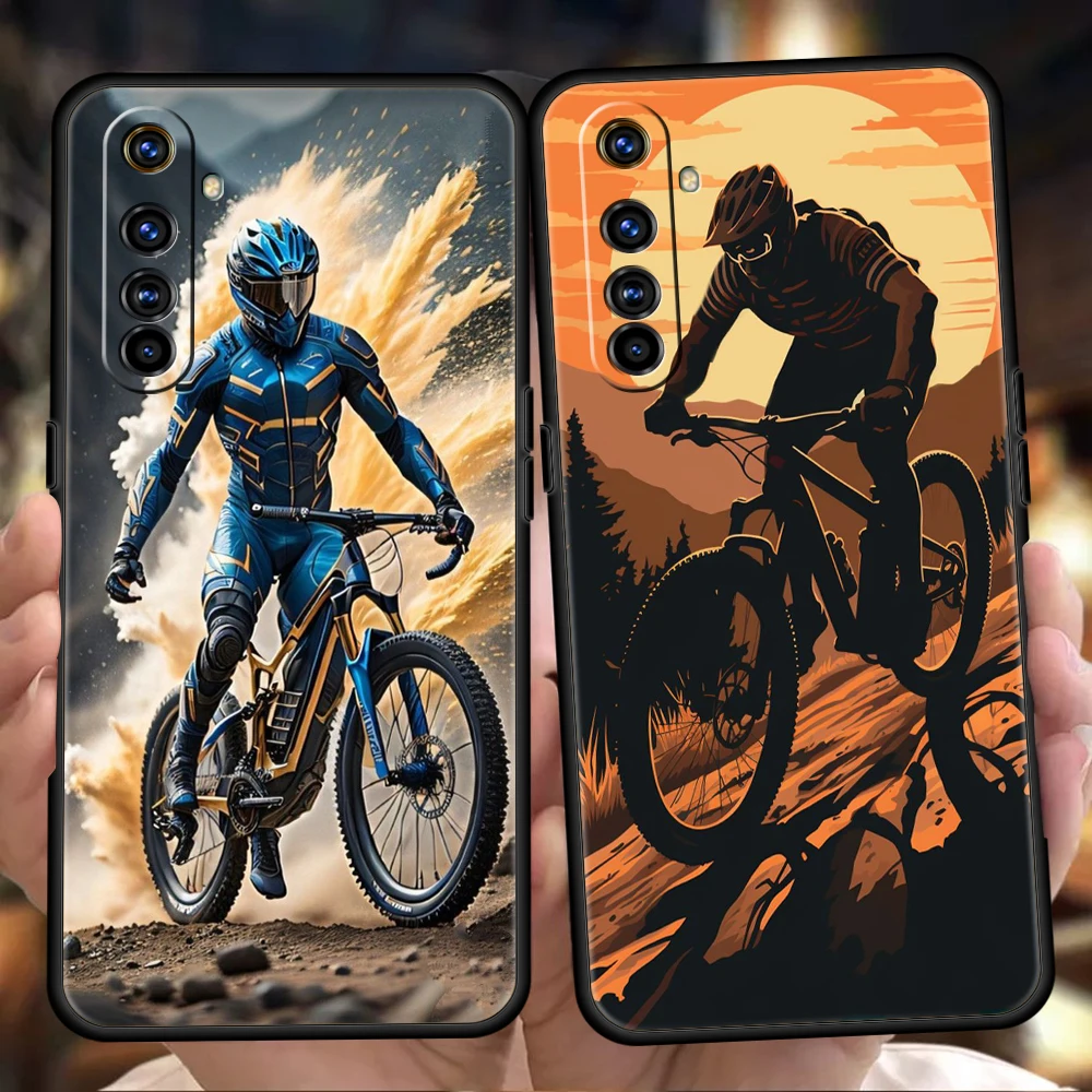 BIKE Cycling Art Soft TPU For Realme 10 11 8i 9i 9 Pro Plus GT2 C3 6 7 8 Pro C21 C11 C25 C35 Pro 5G Shockproof Phone Cover Capas