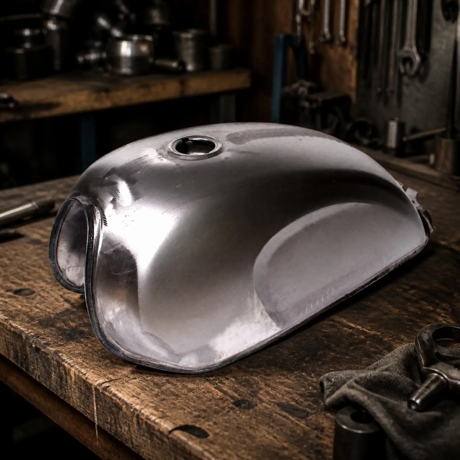 Retro Motorcycle Fuel Tank with Cap and Petcock for Custom Build Restoration Steel