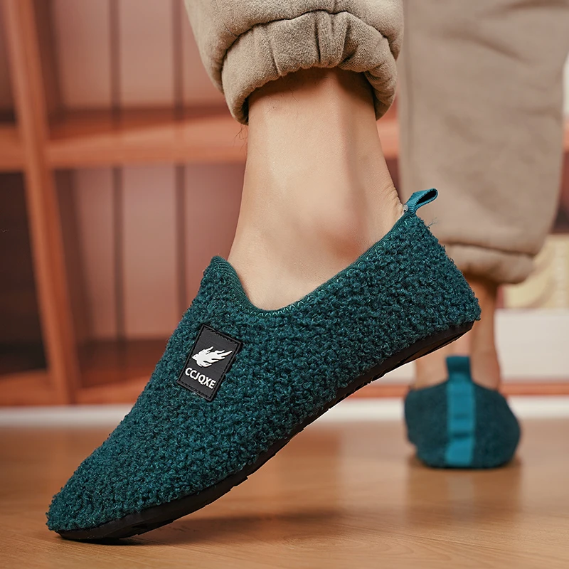MAEDEF зимние мужские тапочки, хлопковая обувь с тонкой подошвой, теплая домашняя повседневная обувь, плюшевая зимняя парная обувь, мужские хлопковые тапочки