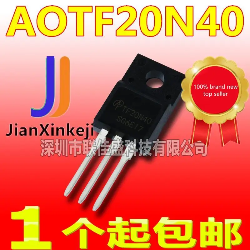 10Pcs 100% Original New In สต็อก AOTF20N40 TF20N40 20A 400V N Channel TO220F Field Effect Tube