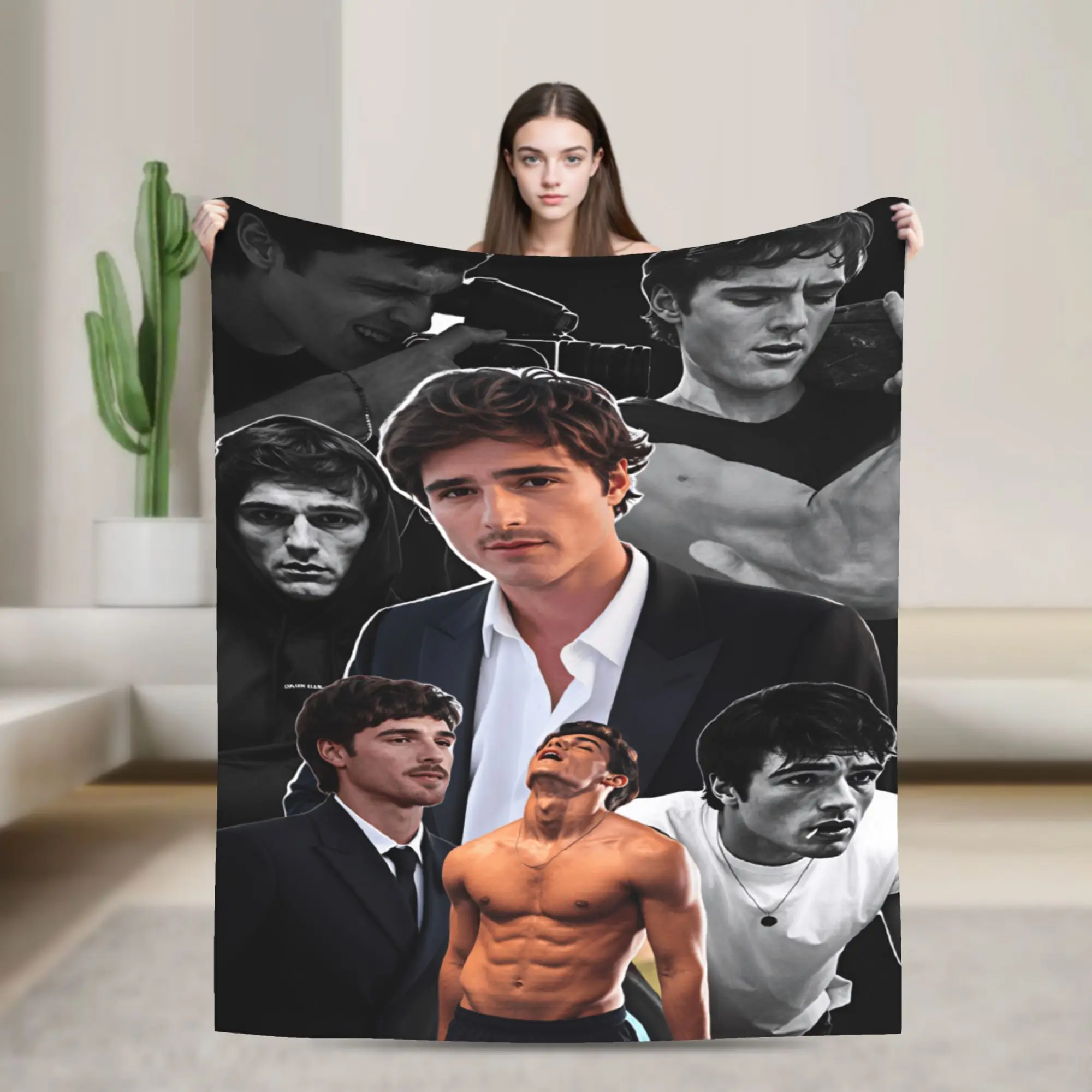 Jacob E-Elordi Blankets Quality Soft  Throw Blanket Winter Plane Travel Home Decor Novelty Bedspread