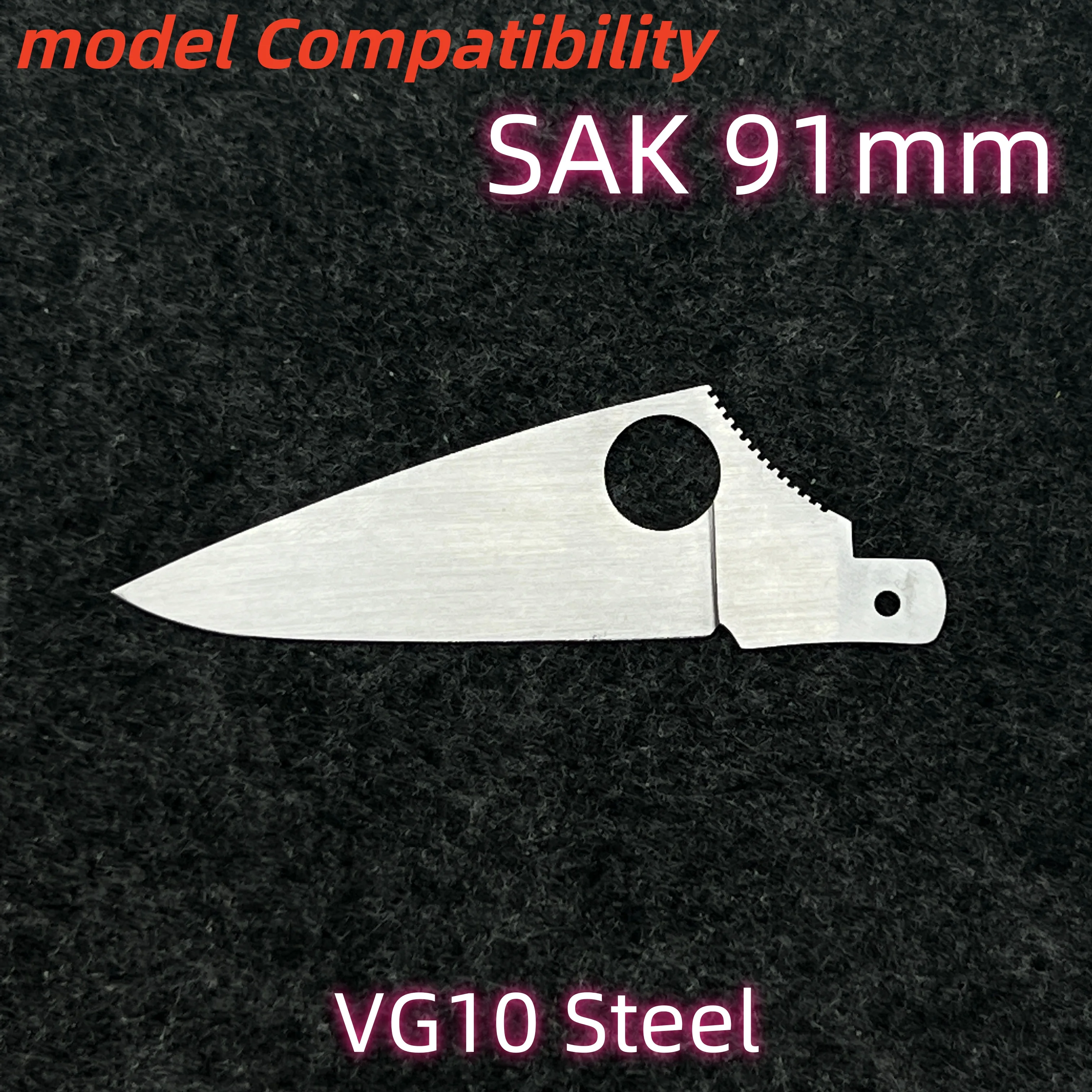 1 Pcs Handmade VG10 Steel Blade With Non-slip groove For 91mm Victorinox Swiss Army Knife SAK Accessories