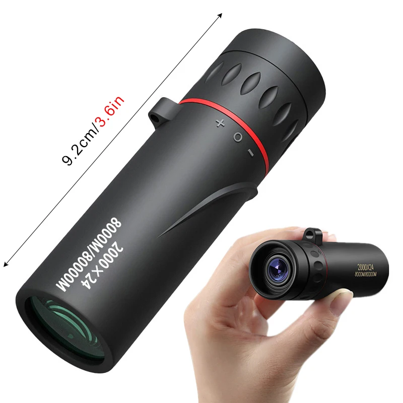 2000x24 HD Monocular Telescope Mini Portable Mobile Phone Telescope with Holder Outdoor Camping Hunting Birdwatching Telescopes