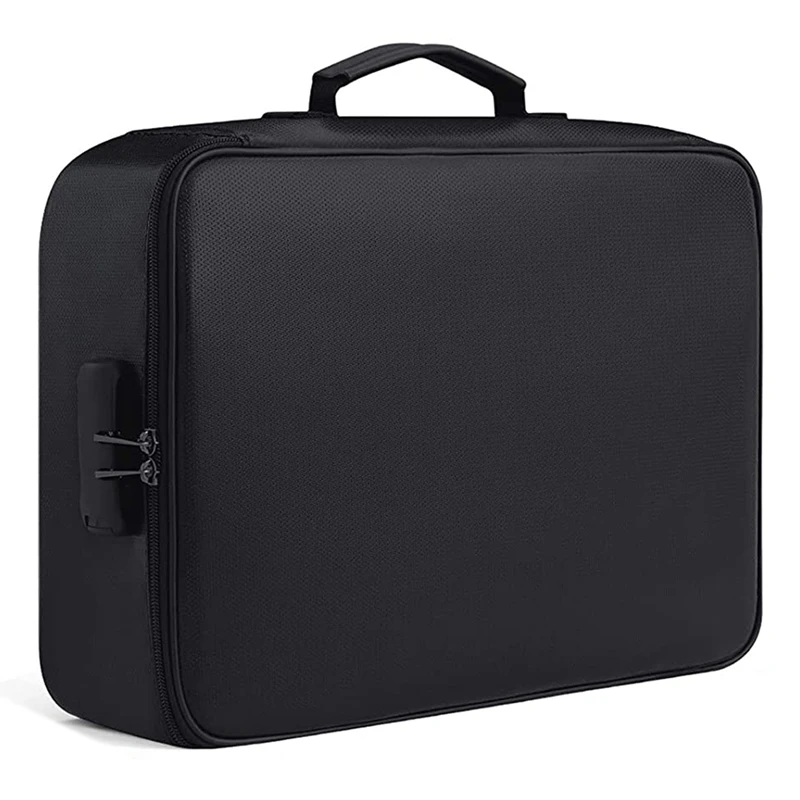 Fireproof Document Bag with Lock Home Office Travel Fireproof and Waterproof Safety Box Portable Handle File Storage-A55K
