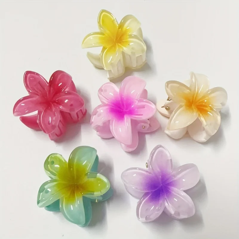 Pinces à cheveux à fleurs vibrantes pour queues de cheval, maintien non ald-sécurisé, accessoires de coiffure à la mode, ajouter une touche de couleur, 6 pièces