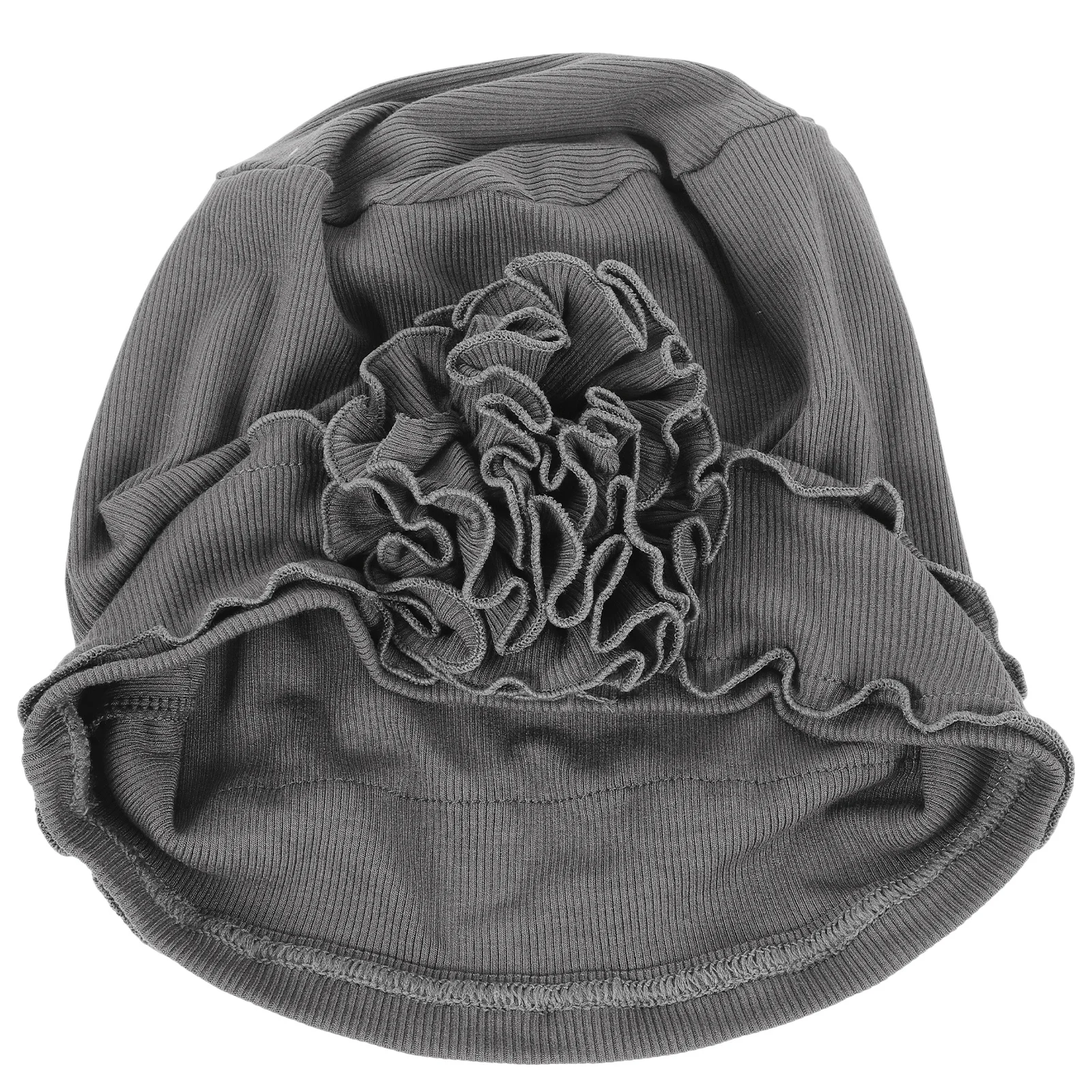 قبعة عمامة كبيرة على شكل زهرة للنساء، أغطية رأس كيميائية، غطاء للسرطان، غطاء شعر ناعم قابل للتنفس لحماية فروة الرأس #4