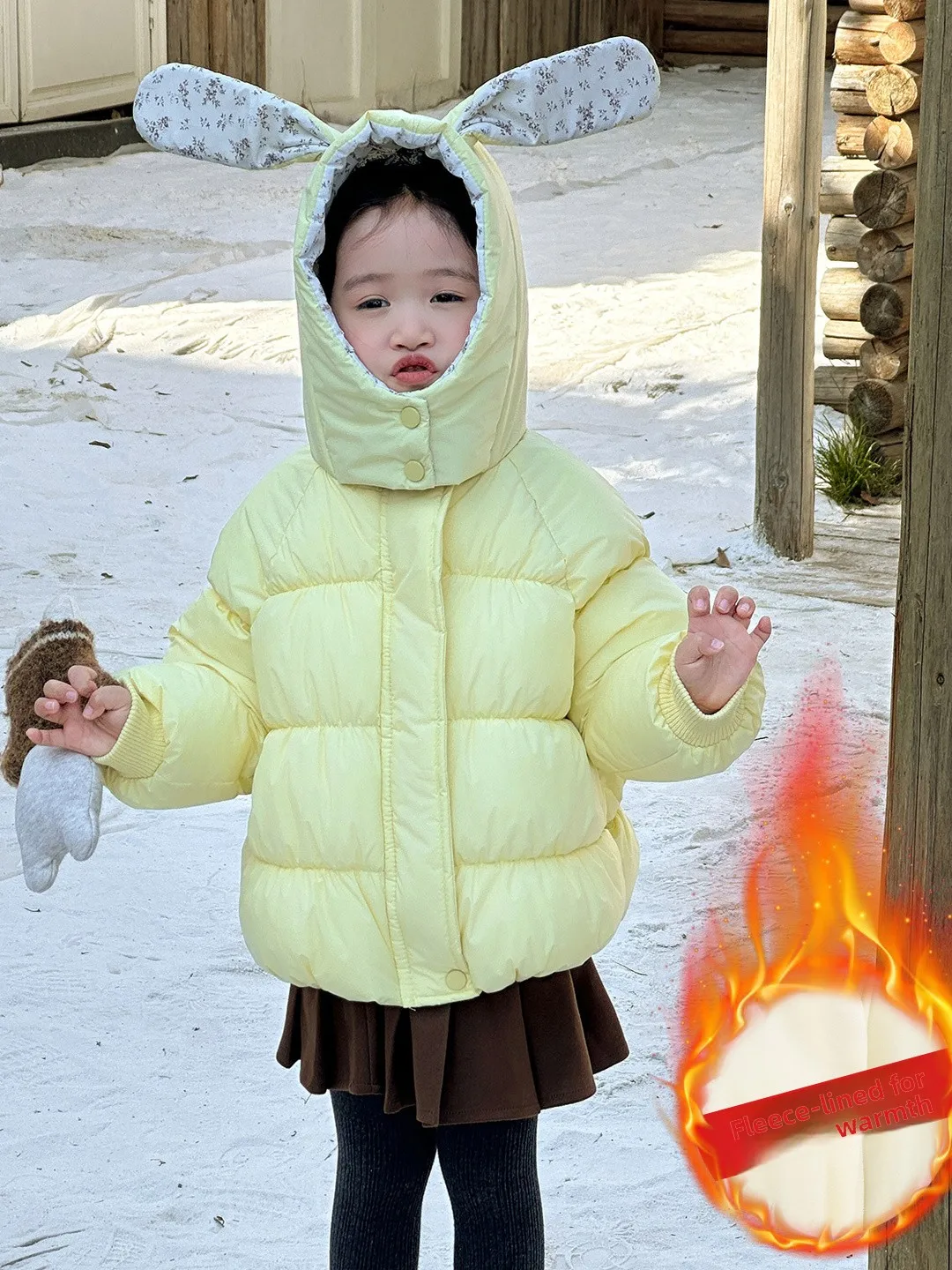 

Зимнее хлопковое пальто Thiened Fce для девочек, теплое пальто для малышей, детская модная верхняя одежда, длинная свевая молния