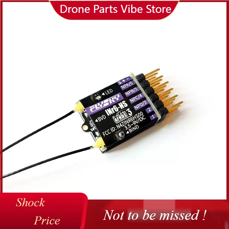 DPFLYSKY Fusi INR6-HS 2.4GHz AFHDS 3 Dual Antennas PWM PPM I-bus S.bus Mini Receivers for Remote Control Car  Drone Car Model