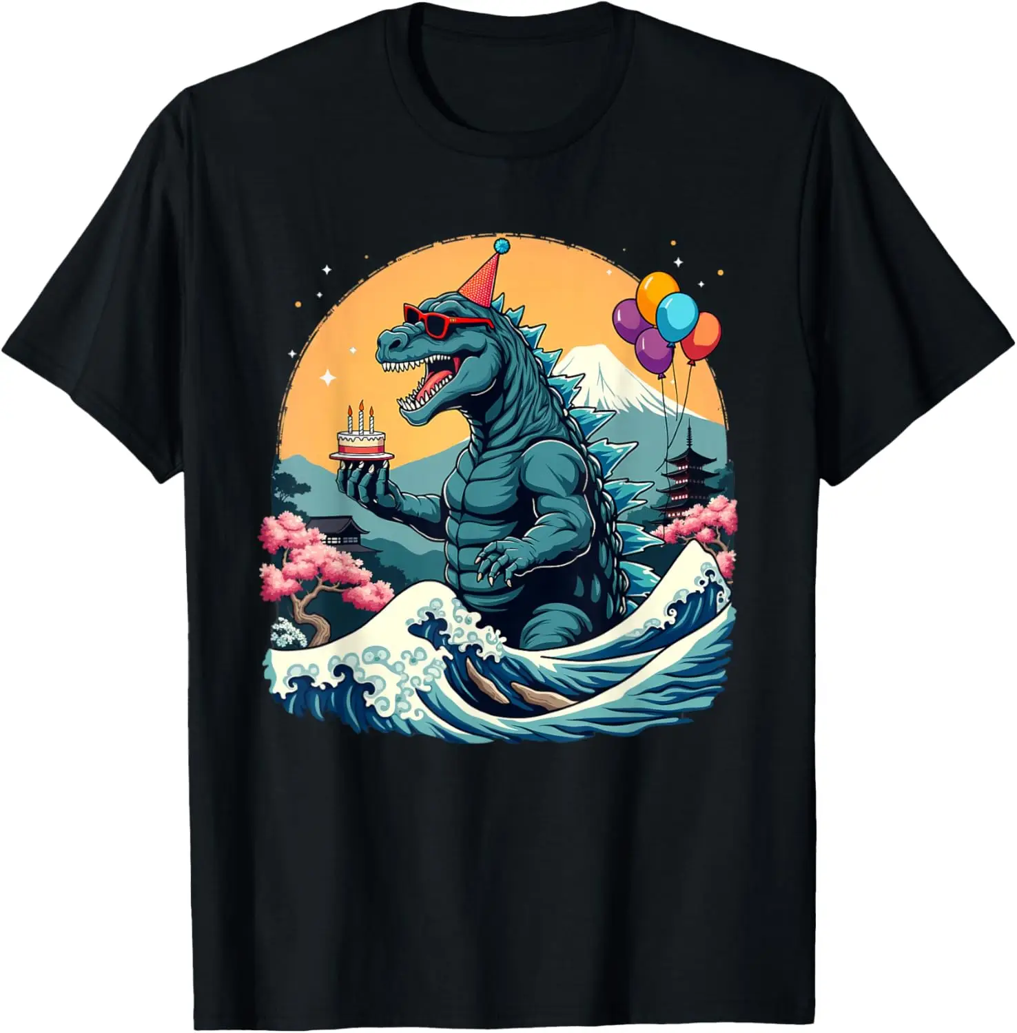 Kaiju Birthday Japan Monster Movie Bday Party Decorations T-Shirt S-6XL