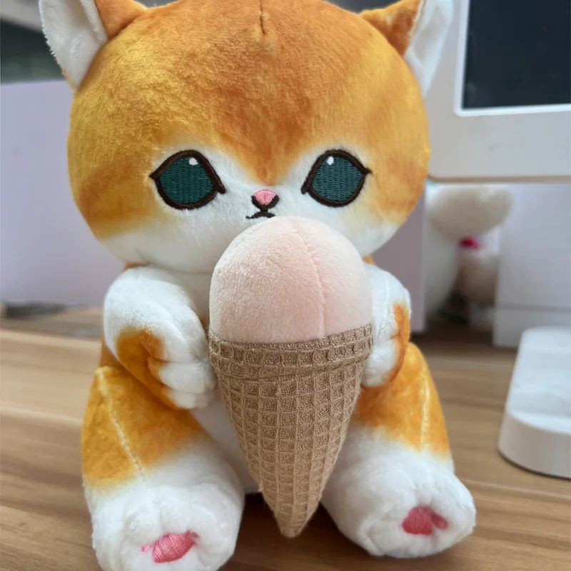 Original Mofusand Shark Cat 20cm/10cm Soft Stuffed Plush Doll Kawaii Animal Plushie Ice Cream Cat Cute Children Gift Plushie Toy