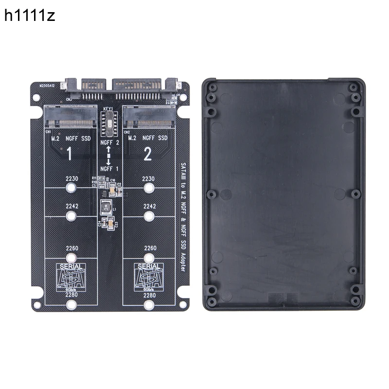 Dual M.2 to SATA3.0 Adapter M.2 SATA Protocol SSD Adapter 2 Port NGFF M.2 B Key to SATA 3.0 6Gbps M2 to SATA Converter Card Case