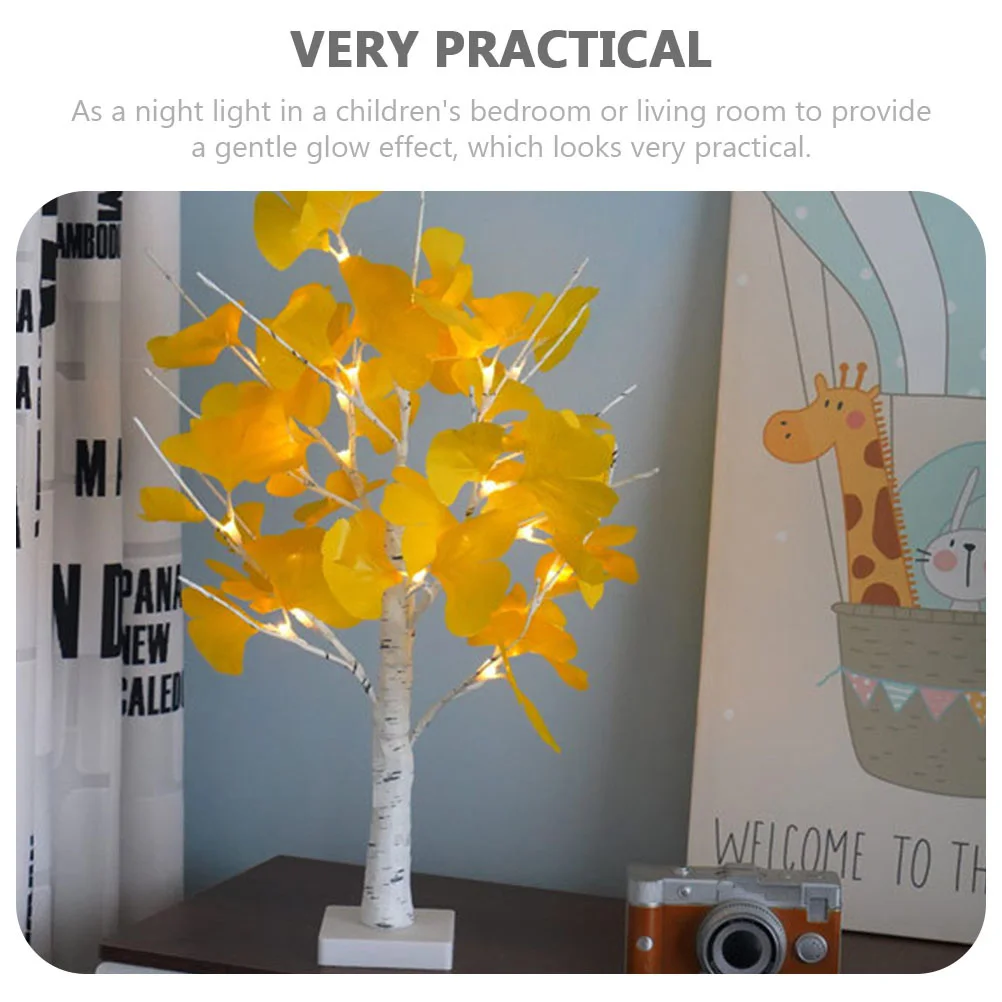 

Ginkgo Leaf Decorative Lamp Plastic LED Night Light for Bedroom Wedding Home Decor Tree Table Lamp Exquisite Light for Party