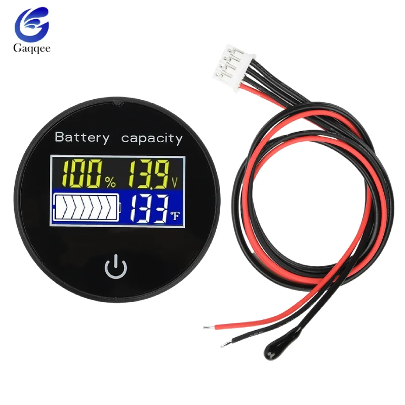 

JS-T6 DC10-100V Circular LCD Digital Battery Tester Voltage and Charge Level Display Multiple Alarm Functions Battery Indicator