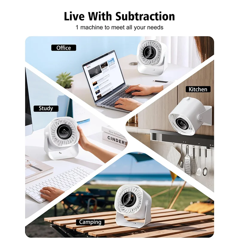 مروحة مكتب للأجزاء المنزلية، مروحة محمولة هادئة، مروحة توزيع هواء 5000 مللي أمبير في الساعة مع 100 سرعة 220 ° إمالة قابلة للتعديل، طاولة عرض رقمية