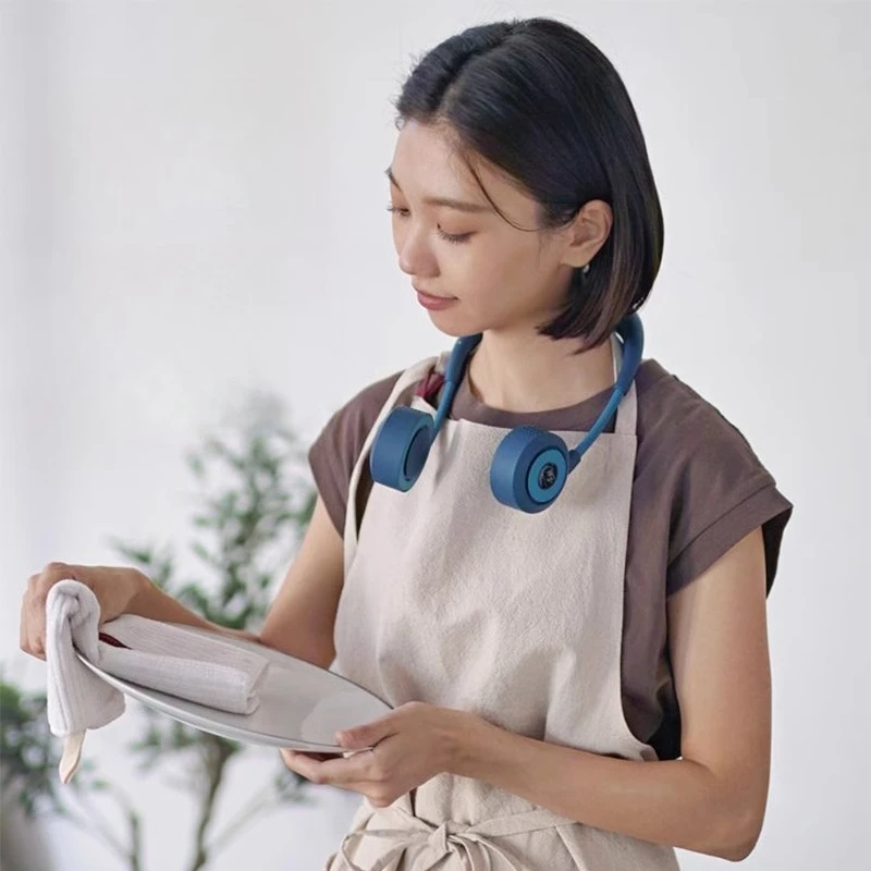 ‌Kids Safe Bladeless Neck Fan Silent Turbine USB Rechargeable Mini Portable Cooler for Girls' Birthday Gifts Outdoor Activities