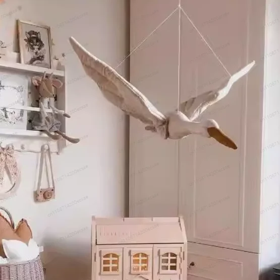 Ins Style Simulated Swan Plush Wall Decoration – Creative Hanging Pendant Doll for Home Decor