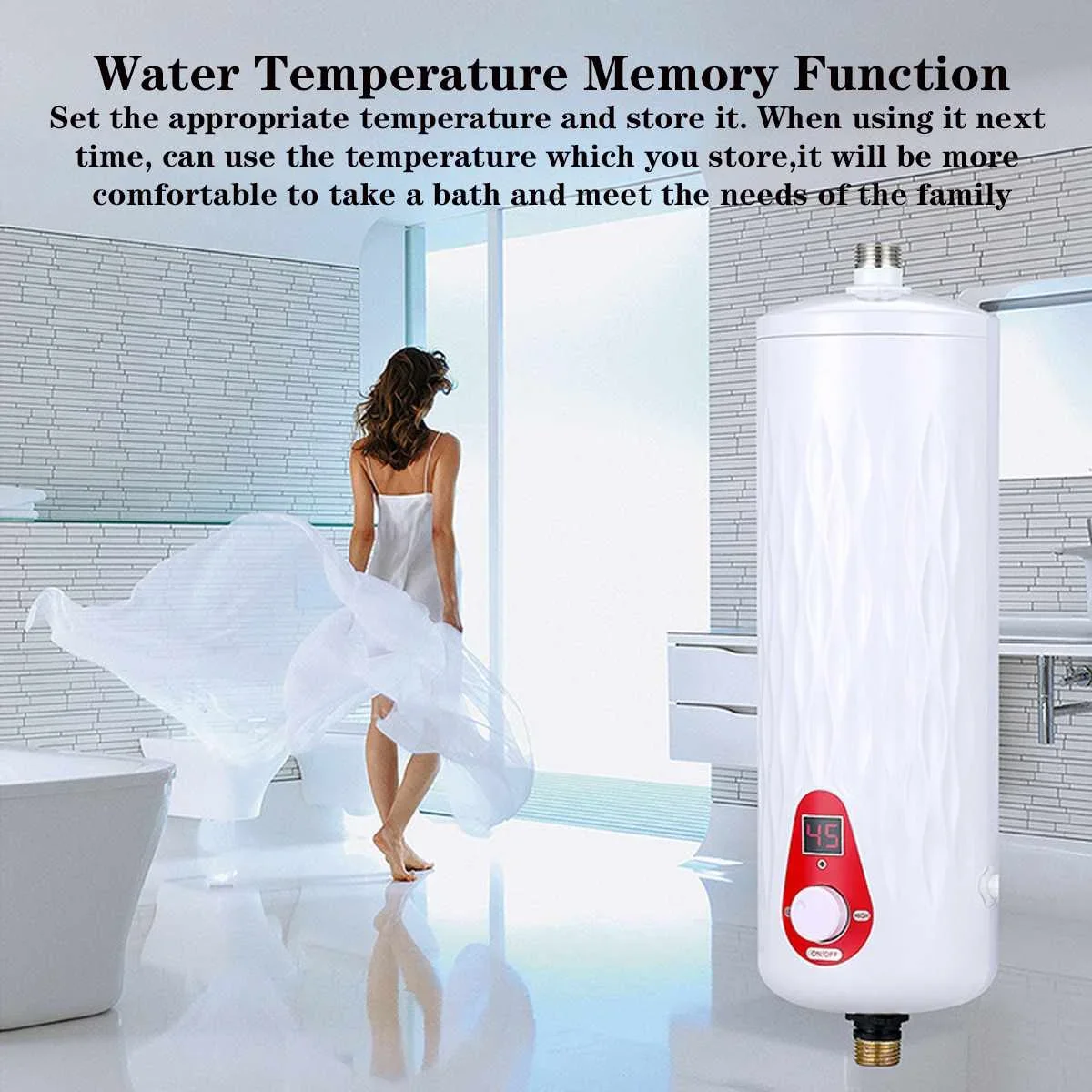 Calentador de agua eléctrico sin tanque, sistema de flujo de agua caliente, 3 modos, calentamiento rápido, 5500W, instantáneo, cocina, baño