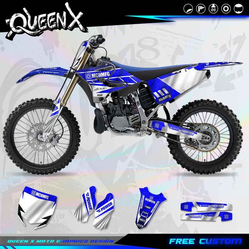 QUEEN X MOTO Complete Graphics For YAMAHA YZ125-250 2015-2021 YZ250X 2016 2017-2021 Motorcycle Decal Sticker 004