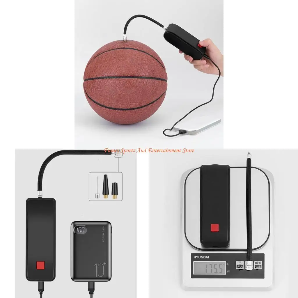 Bomba pelota eléctrica C4DE, para bomba aire inteligente, inflación portátil bola rápida con medidor presión para