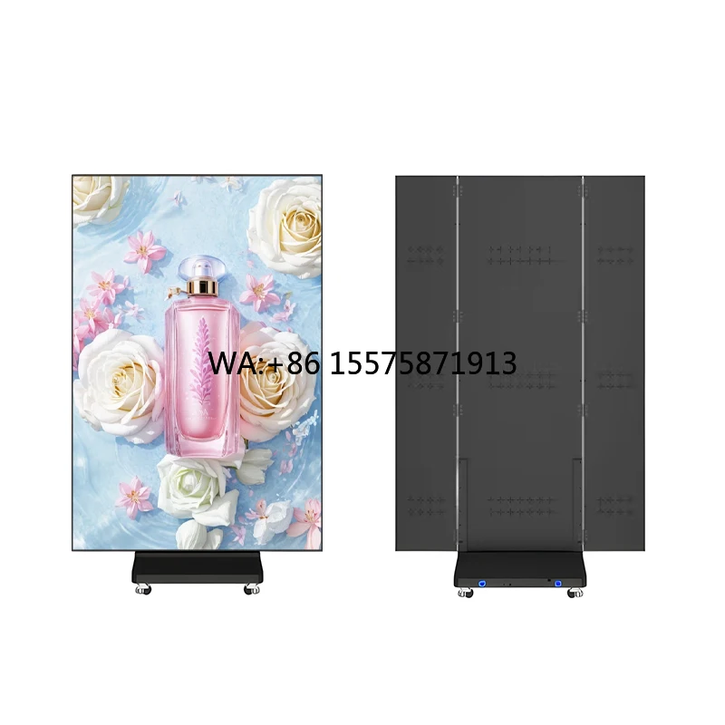 

Hot Selling P1.86 P2.5 Tri Fold Screen Poster High Quality Indoor Foldable Led Display Led Advertising Digital Led Poster