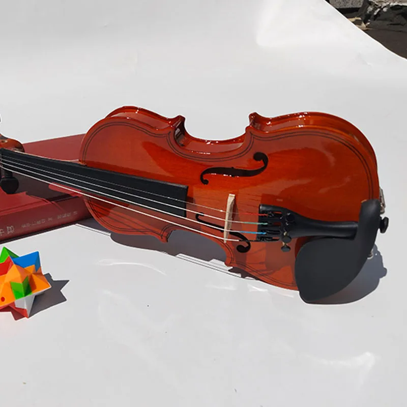 Bright light Splint Acoustic Fiddle Musical Violin Basswood Body Back Wood Head 4/4 3/4 1/2 1/4 1/8 1/16