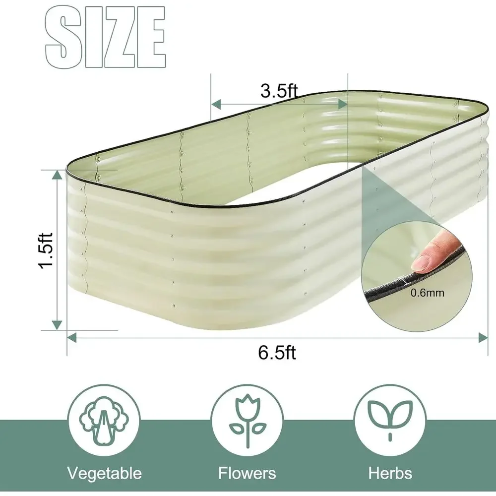 Oval Steel Raised Garden Bed - 8x2ft Tall 17, 9-in-1 Planter for Vegetables/Flowers, Rust-Resistant with Rubber Edge