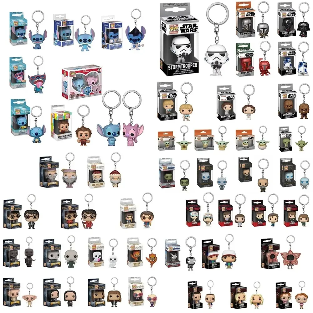 Funko POP llavero Harry Potter Lilo Stitch y Ángel Tiki verano Stitch Star War vinilo figura de acción PVC modelo juguetes para niños regalos