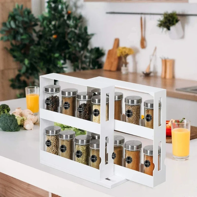 

Маленький портативный новый специи, поворотный на 90 градусов, столешница для хранения предметов, 2-уровневая стойка для хранения, стол, белое украшение и аксессуары