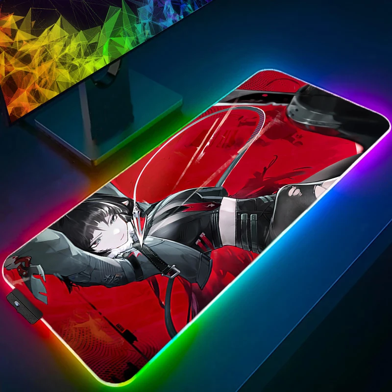 

Mouse Pad Kawaii Gaming Accessories LED Computer Speed RGB PC Gamer Keyboard Pad Zenless Zone Zero Jane Doe Desk Mat HD Mousepad