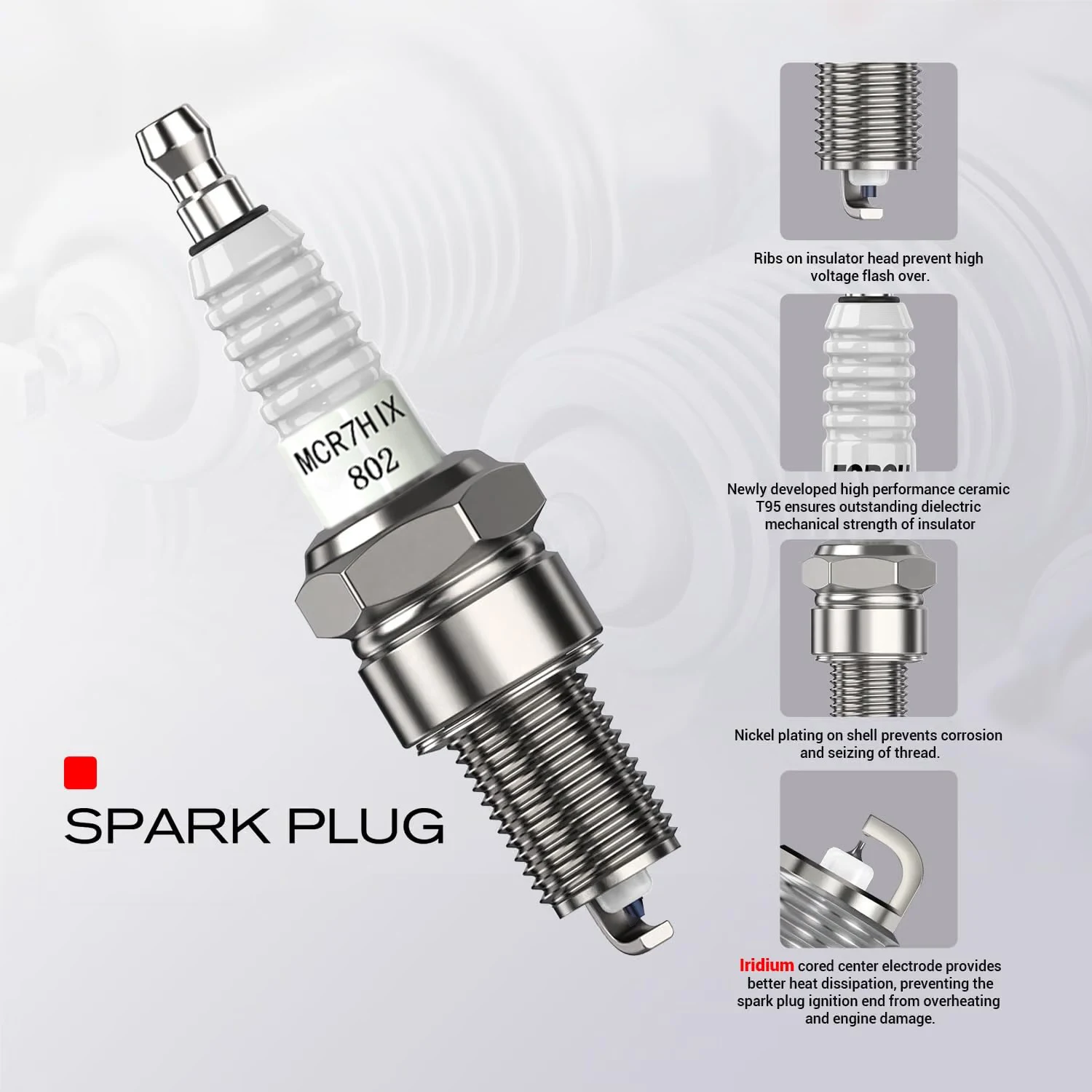 1-4 pcs Origina Good AN Iridium Motorcycle Spark Plug MCR7HIX Replaceable CR7HSA CR6HIX A7TC M10 High Quality Ignition Nozzle