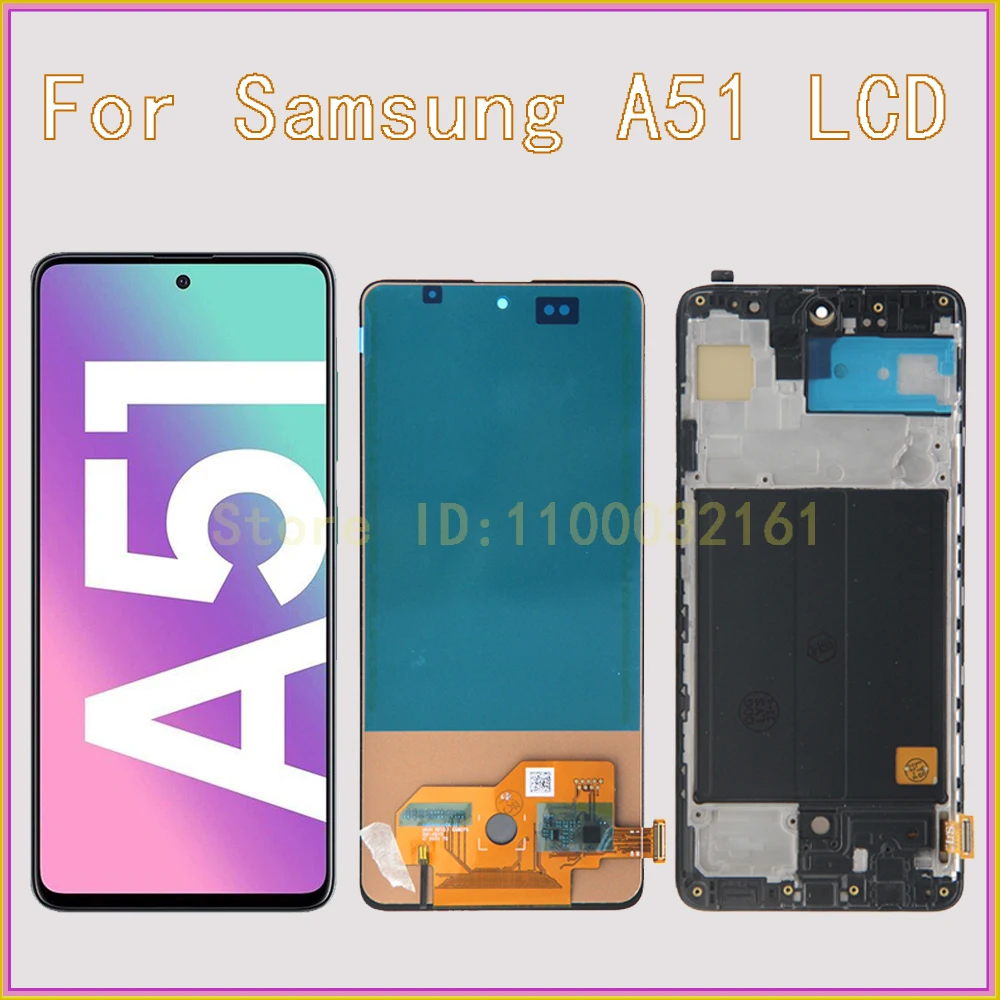 New Tested Display For Samsung A51 LCD Touch Screen A515F Digitizer Assembly AMOLED For Samsung A51 LCD SM-A515F/DS Replacement