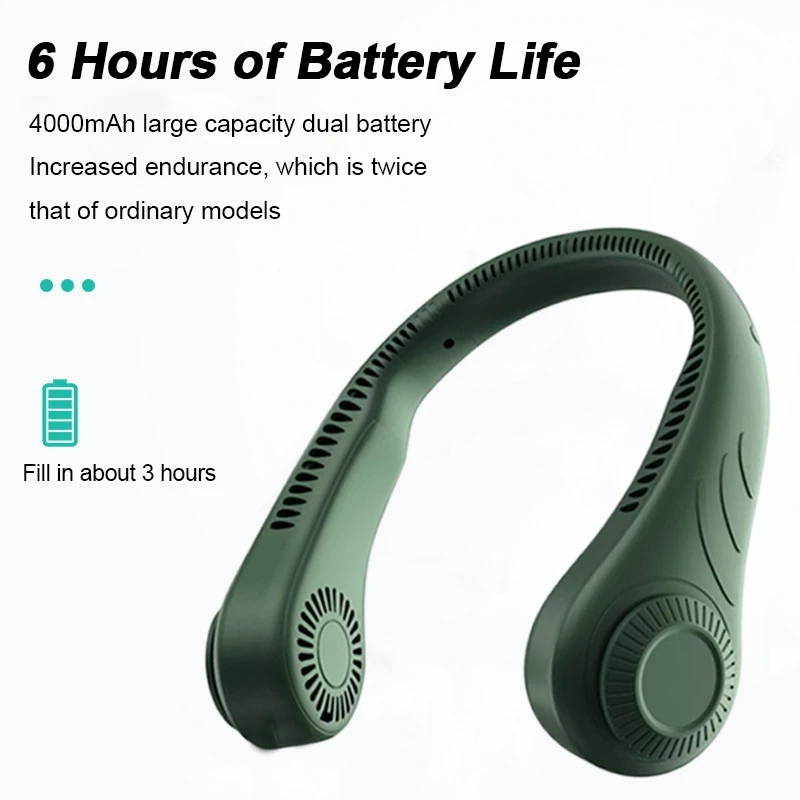 Klingen loser hängender Hals ventilator tragbarer Sport ventilator 4000mAh USB wiederauf ladbarer Mini-Luftkühler für zu Hause im Freien