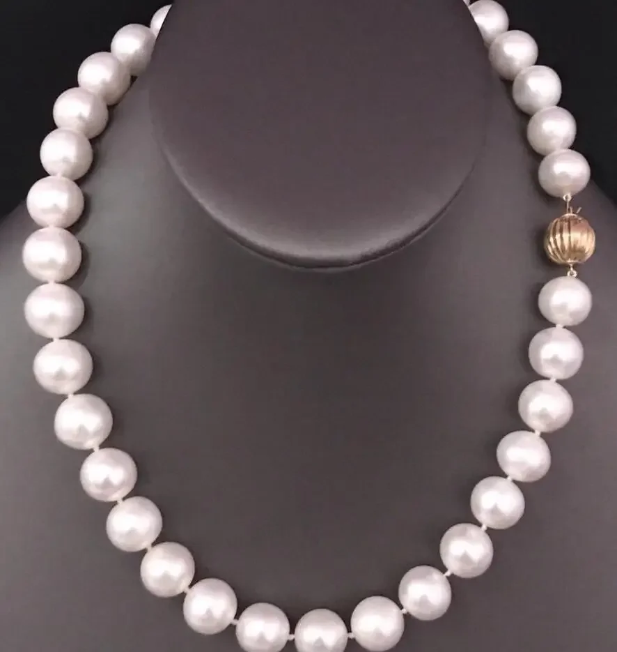 

Модные ювелирные изделия, великолепное ожерелье из белого жемчуга Южного моря диаметром 8-9 мм, 18 дюймов, 925 s