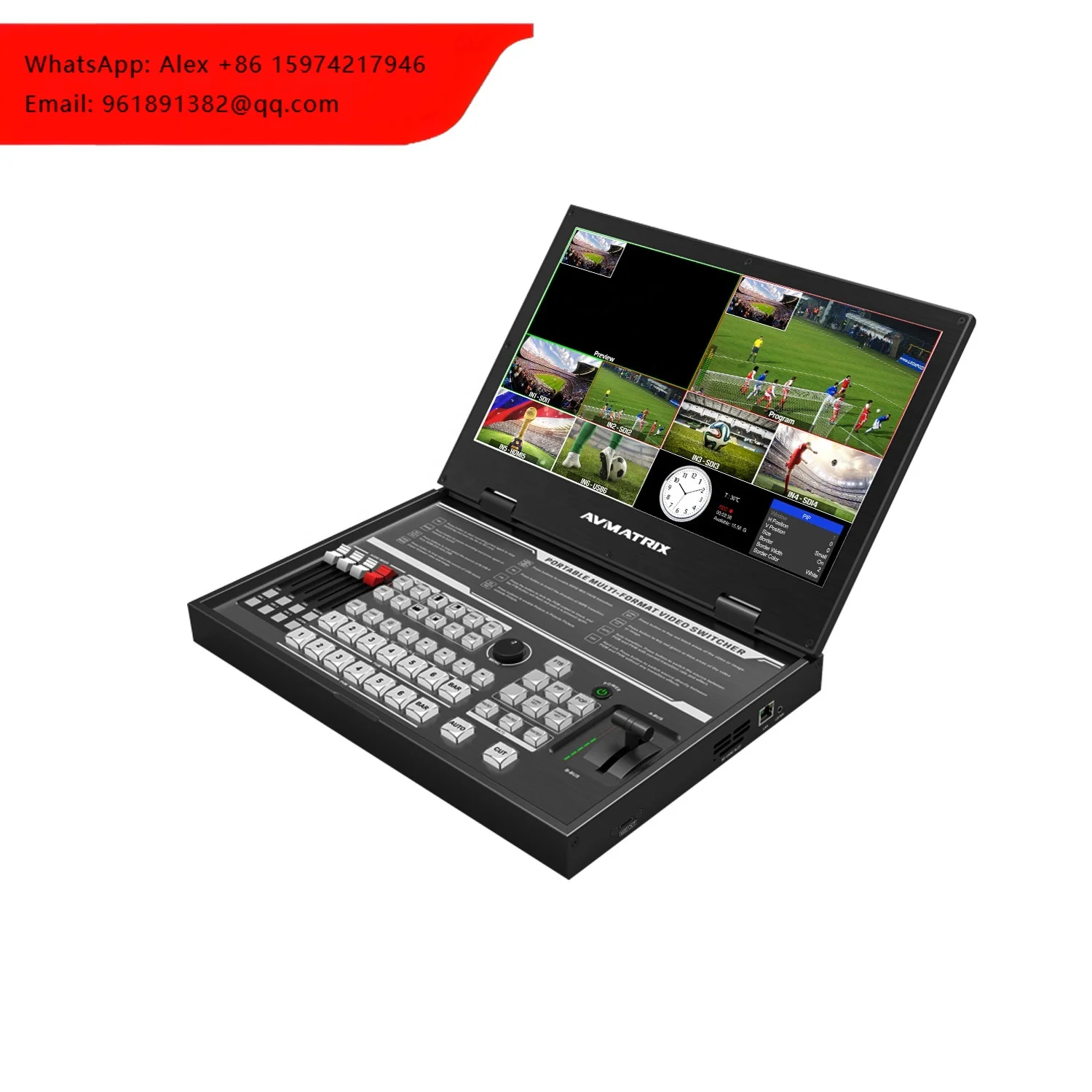 

4K HDMI/DVI/USB Input Broadcast Video Live Streaming Equipment 3G-SDI 8 Channel Switcher With Built-in Audio Mixer Animation